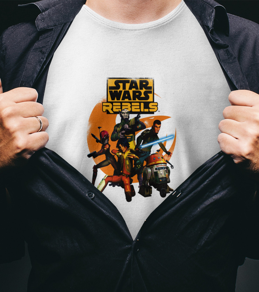 Star Wars Rebels The Good Guys Characters Group Action Scene T-Shirt