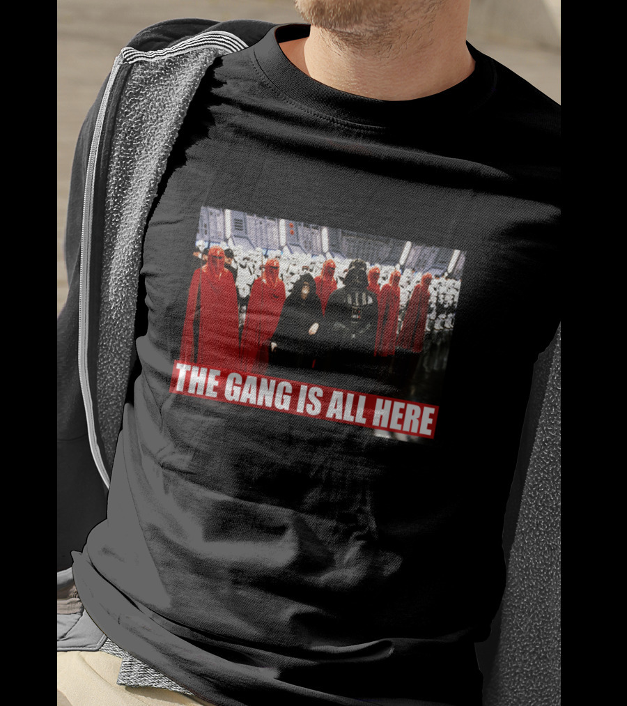 Star Wars The Gang Is All Here Vader Emperor Stormtroopers Red Guards T-Shirt