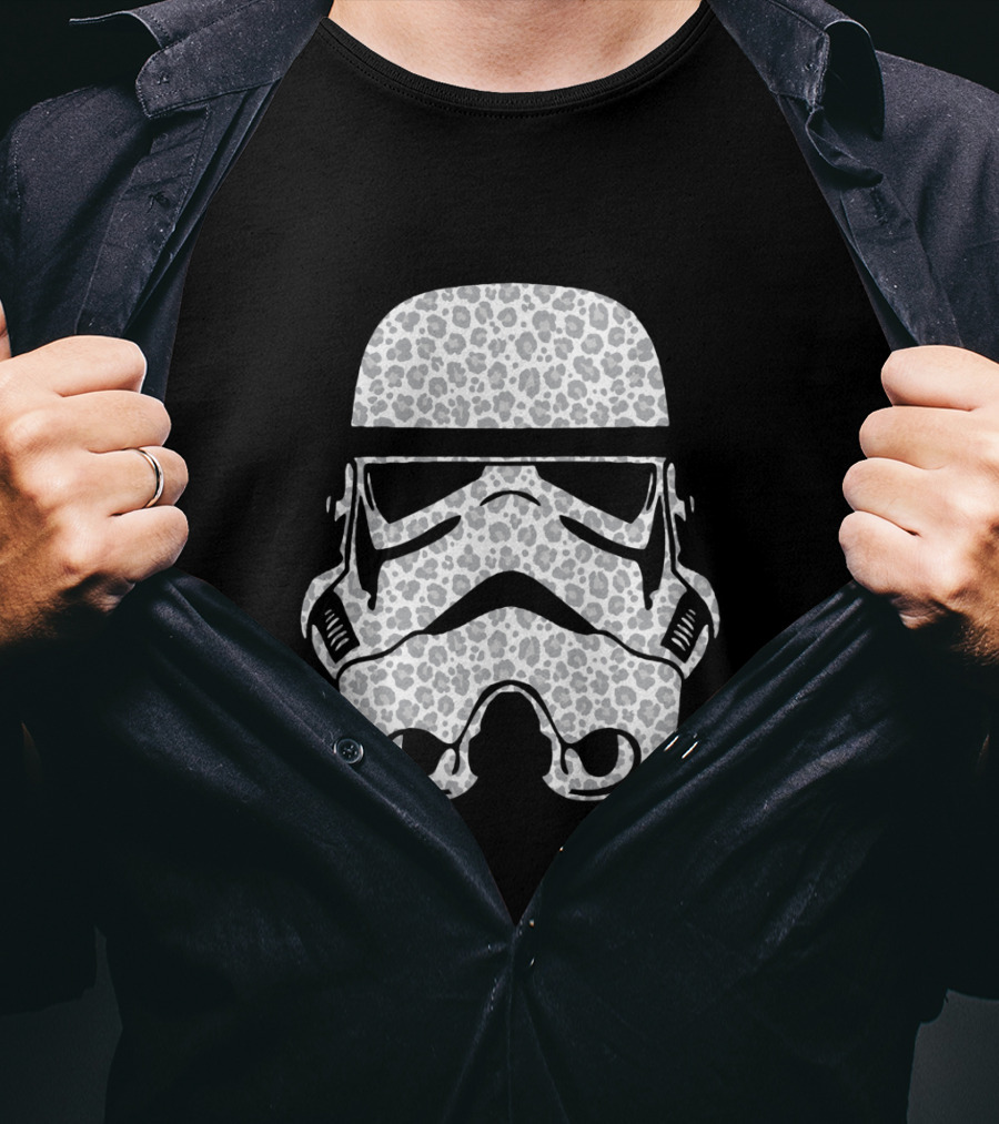 Stormtrooper Helmet Cheetah Pattern Fill T-Shirt