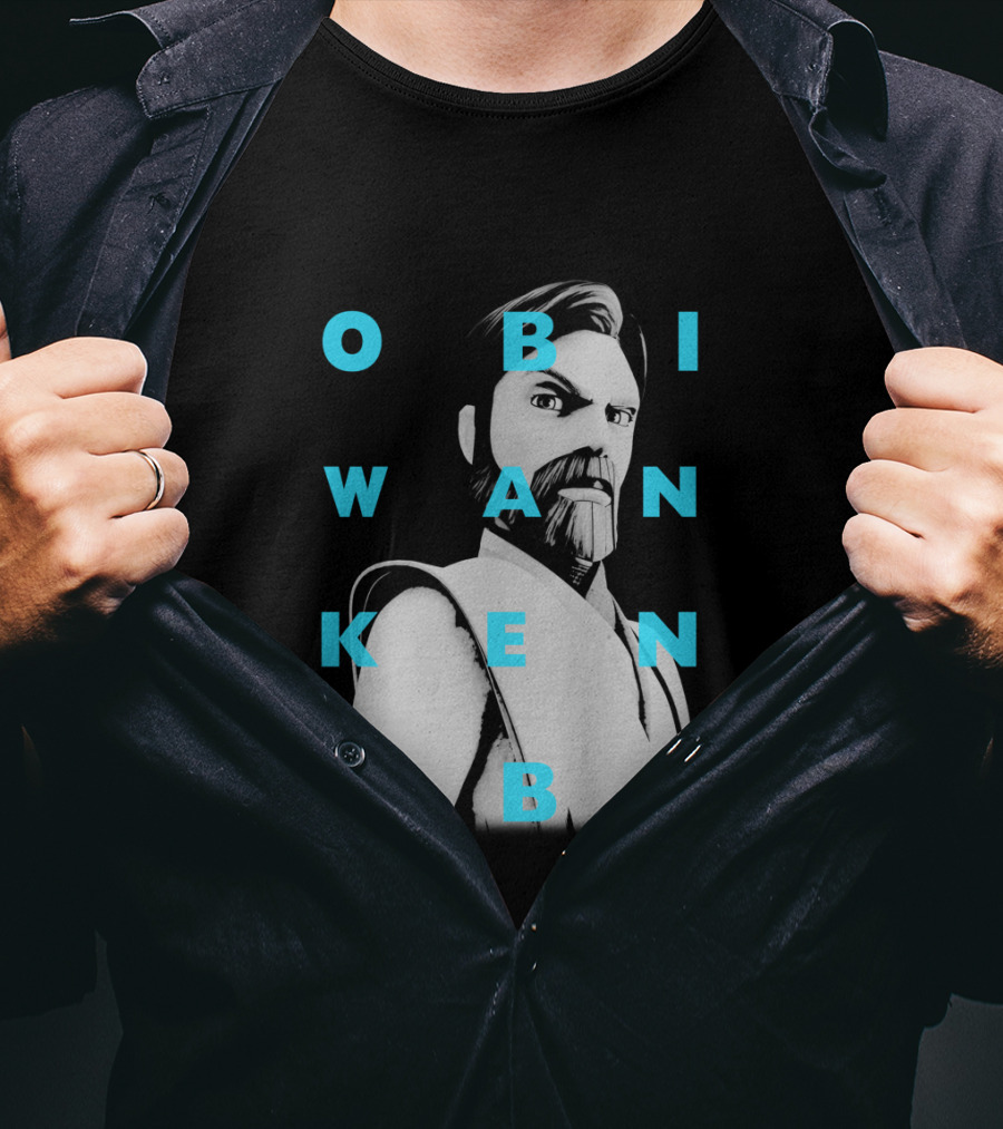 Obi Wan Kenobi Text Overlay The Clone Wars T-Shirt