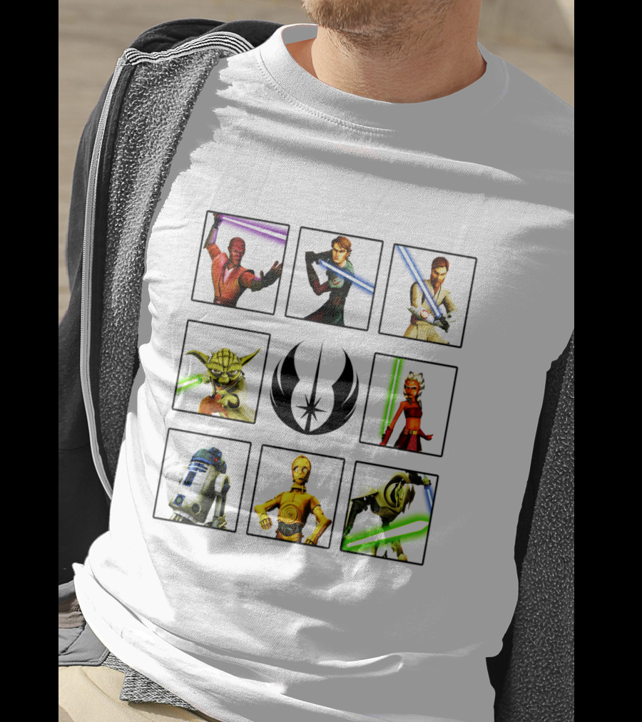 Star Wars The Clone Wars Jedi Rebels Character Box Grid T-Shirt