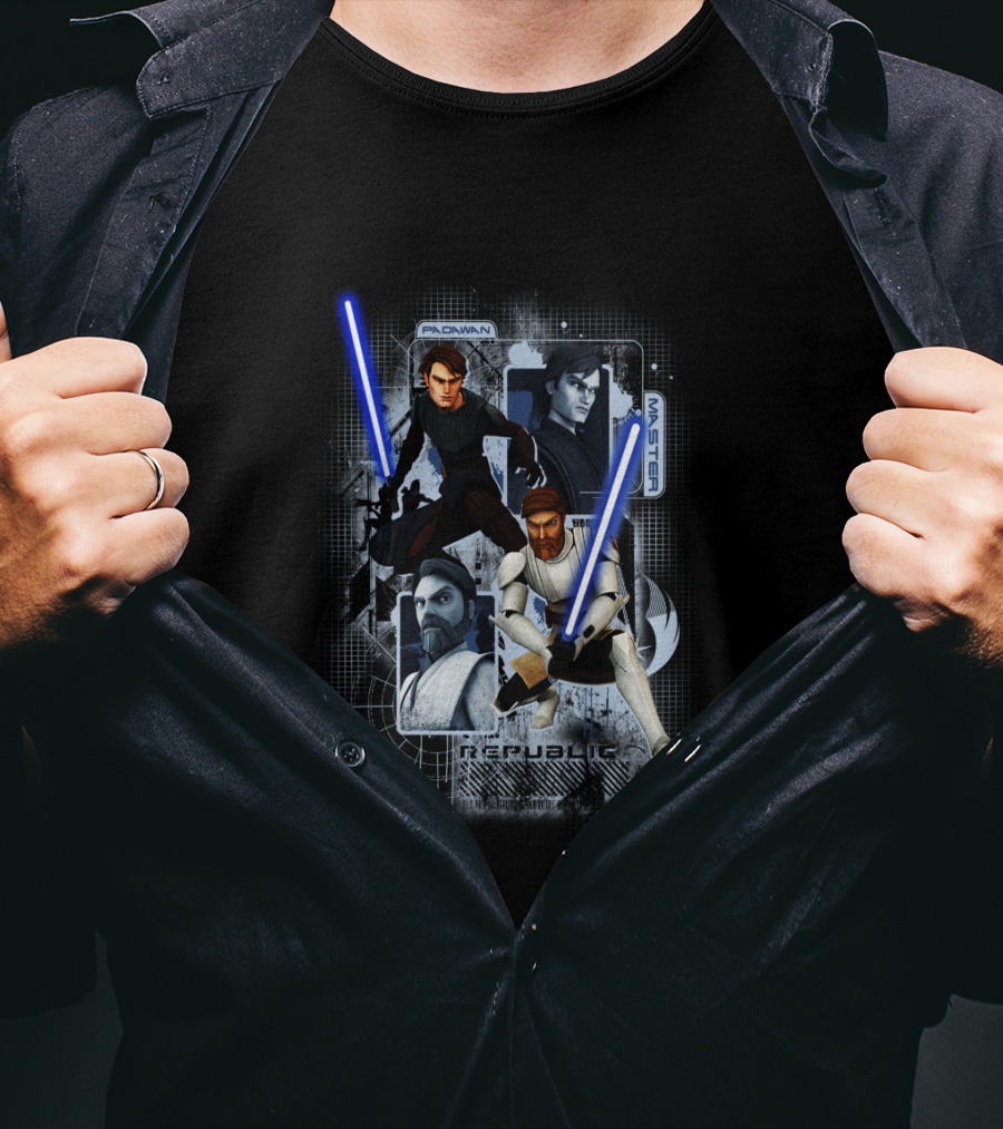 The Clone Wars Republic Padawan And Master Jedi Star Wars T-Shirt