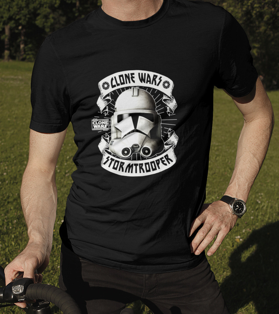 Clone Wars Stormtrooper Helmet Banners Star Wars Badges T-Shirt