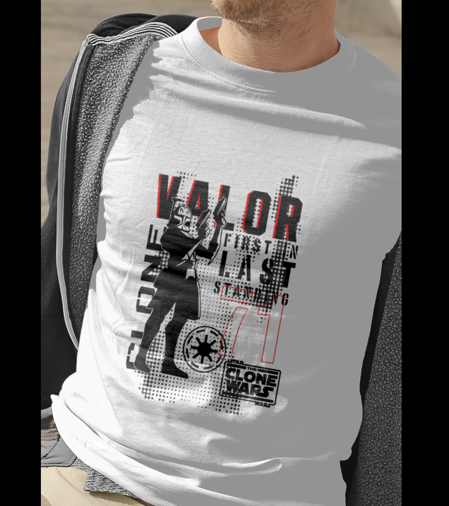 Star Wars The Clone Wars Valor First In Last Standing Clone Trooper 71 T-Shirt