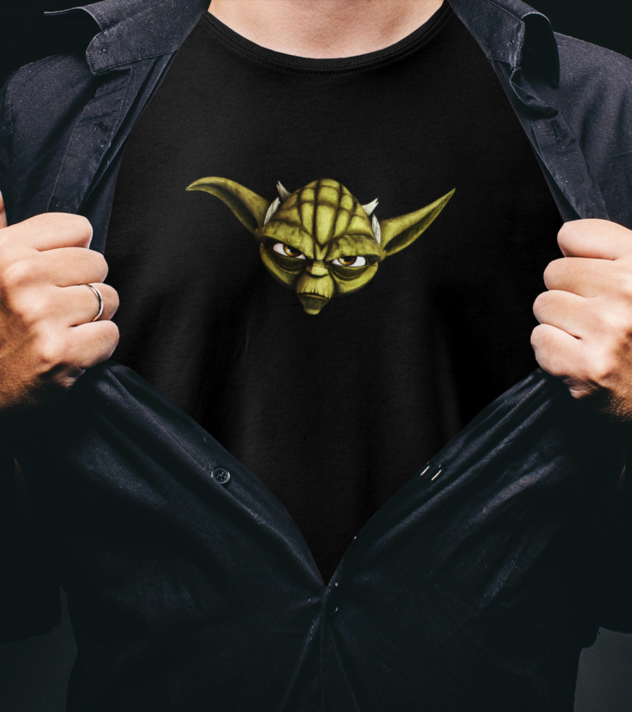 The Clone Wars Yoda Head Face Star Wars T-Shirt
