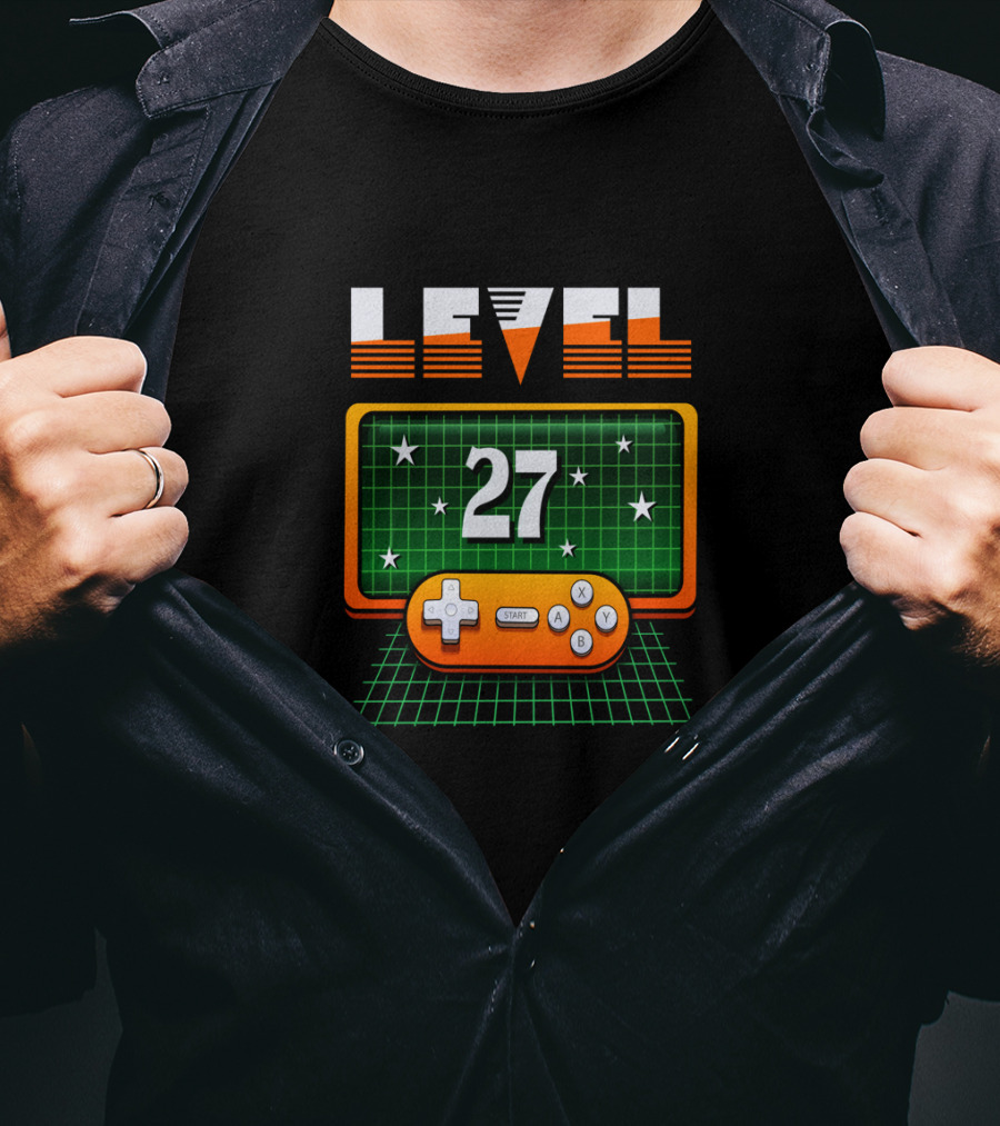 Level 27 Retro Video Game Controller T-Shirt