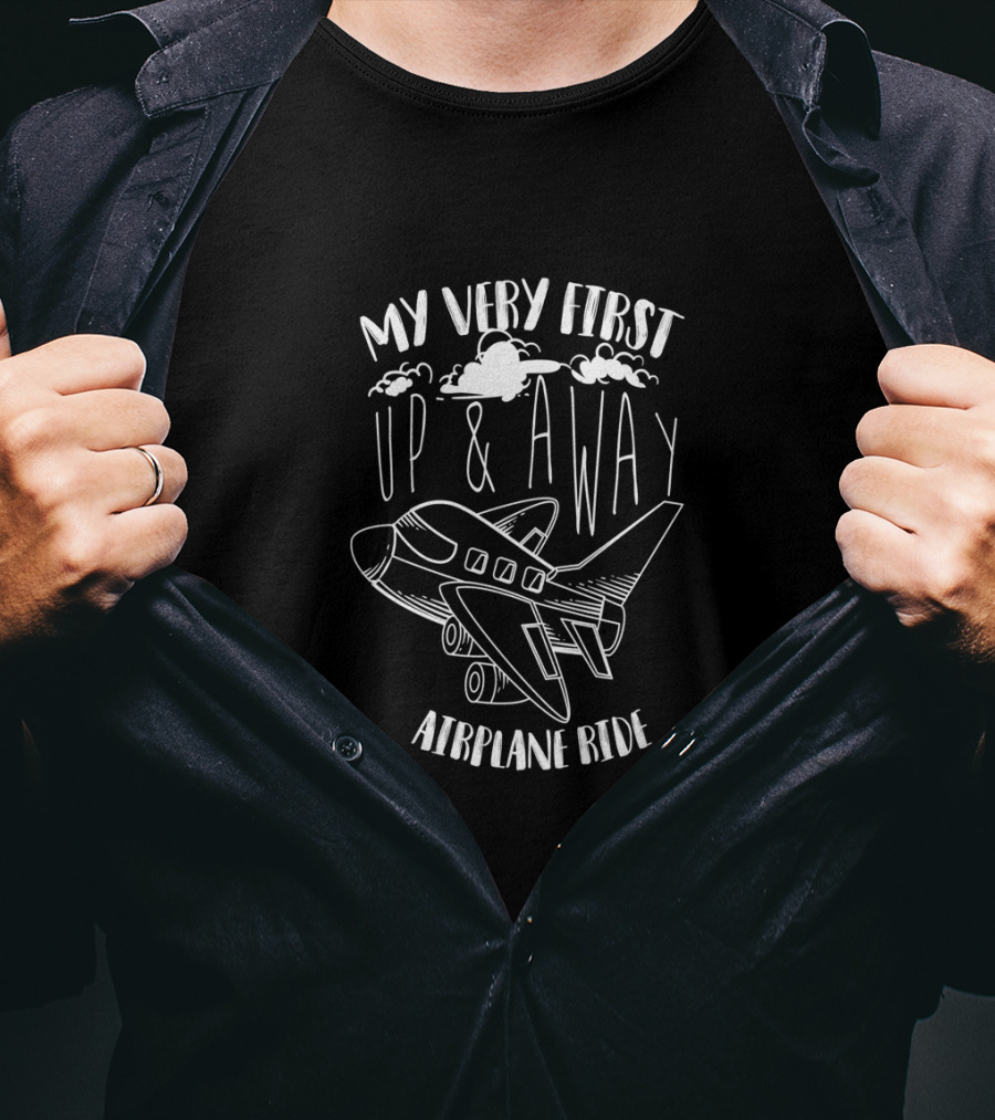 Cool Funny My Very First Up And Away Airplane Ride T-Shirt