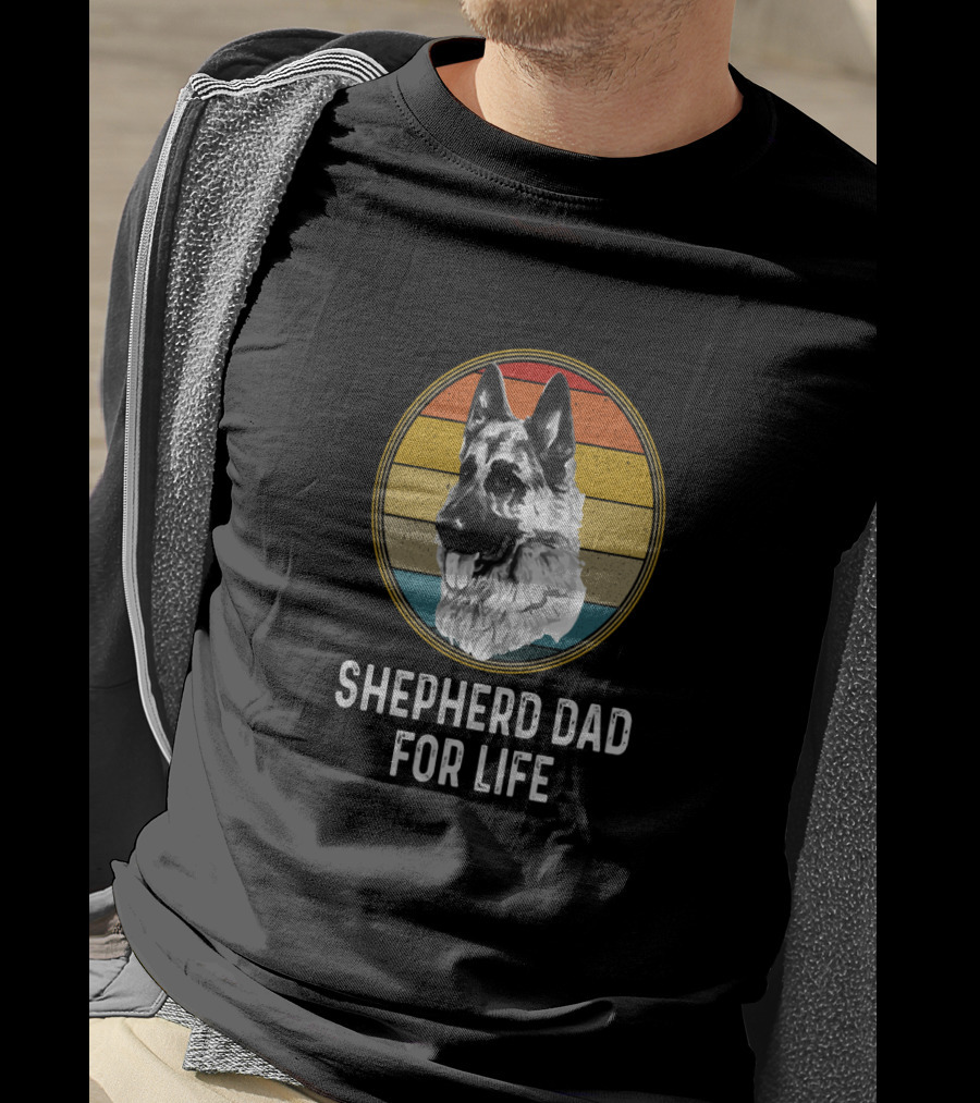 Shepherd Dad For Life German Shepherd Retro T-Shirt