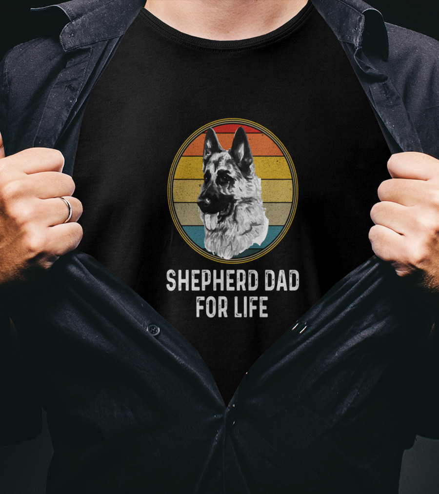 Shepherd Dad For Life German Shepherd Retro T-Shirt