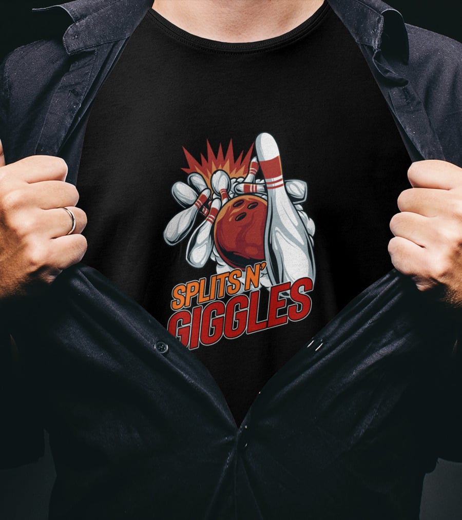 Splits N' Giggles Bowling Team Ladies Bowler T-Shirt