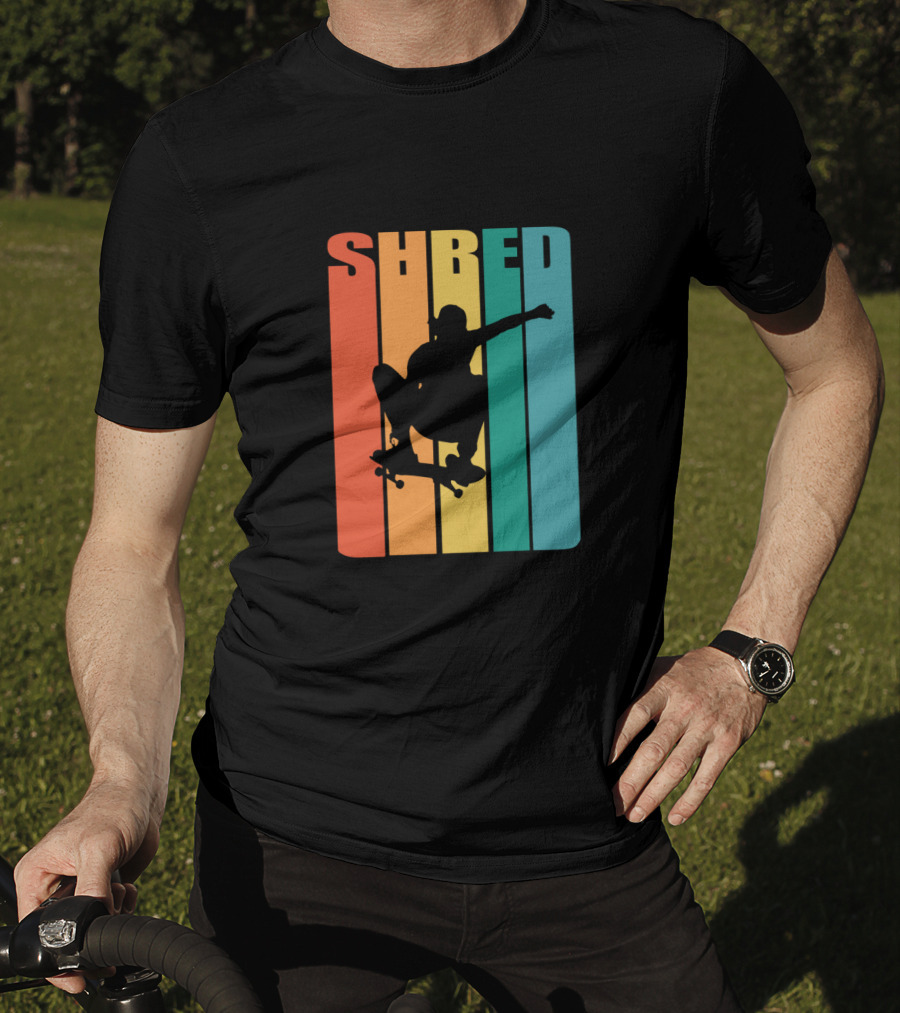 Shred Skateboarding Retro Silhouette Skate T-Shirt