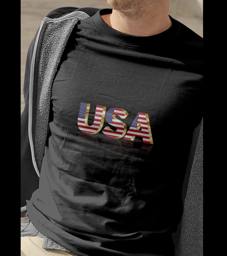 USA Flag Reflection America T-Shirt