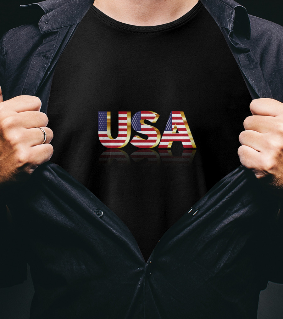 USA Flag Reflection America T-Shirt