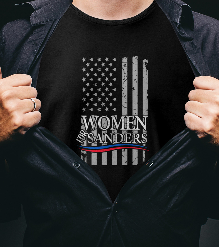 Women For Sanders American Flag Patriotic T-Shirt