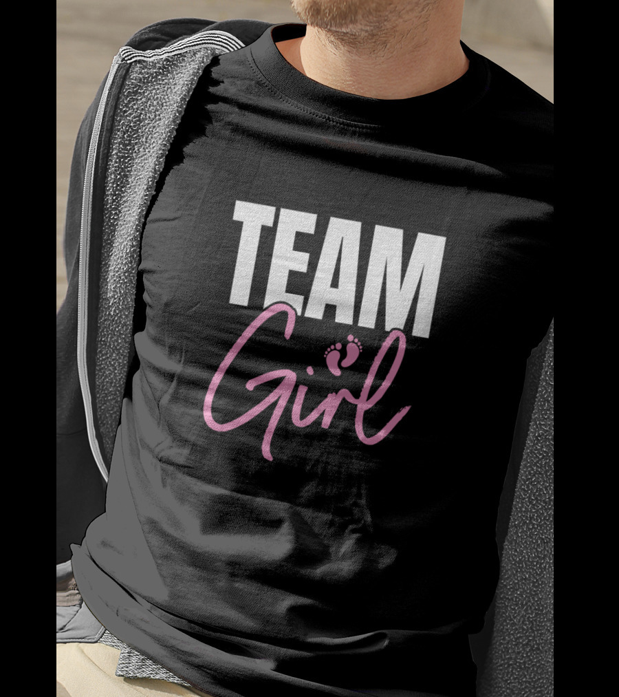Team Girl Cute Pink Gender Reveal Party T-Shirt