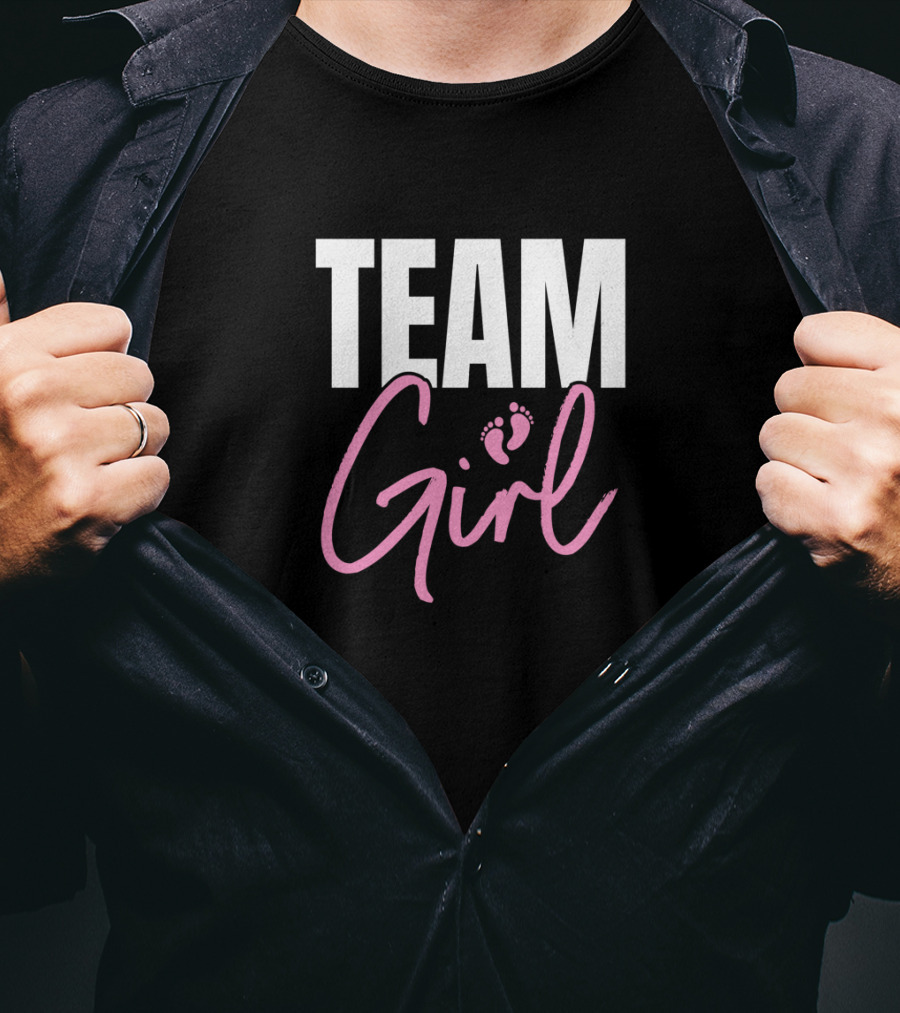 Team Girl Cute Pink Gender Reveal Party T-Shirt