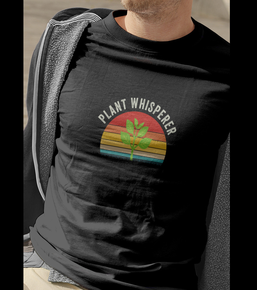 Plant Whisperer Retro Sunburst Leaf T-Shirt