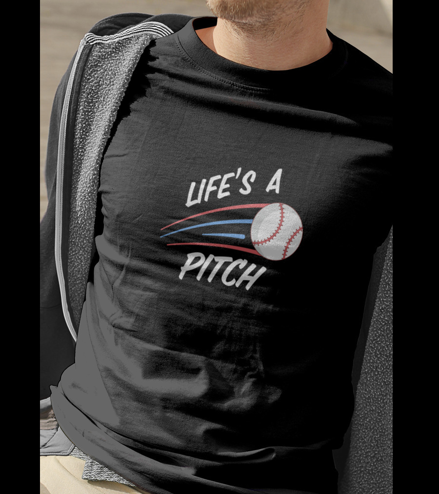Life's A Pitch Baseball Spring Training Pitching Batting Baseball T-Shirt