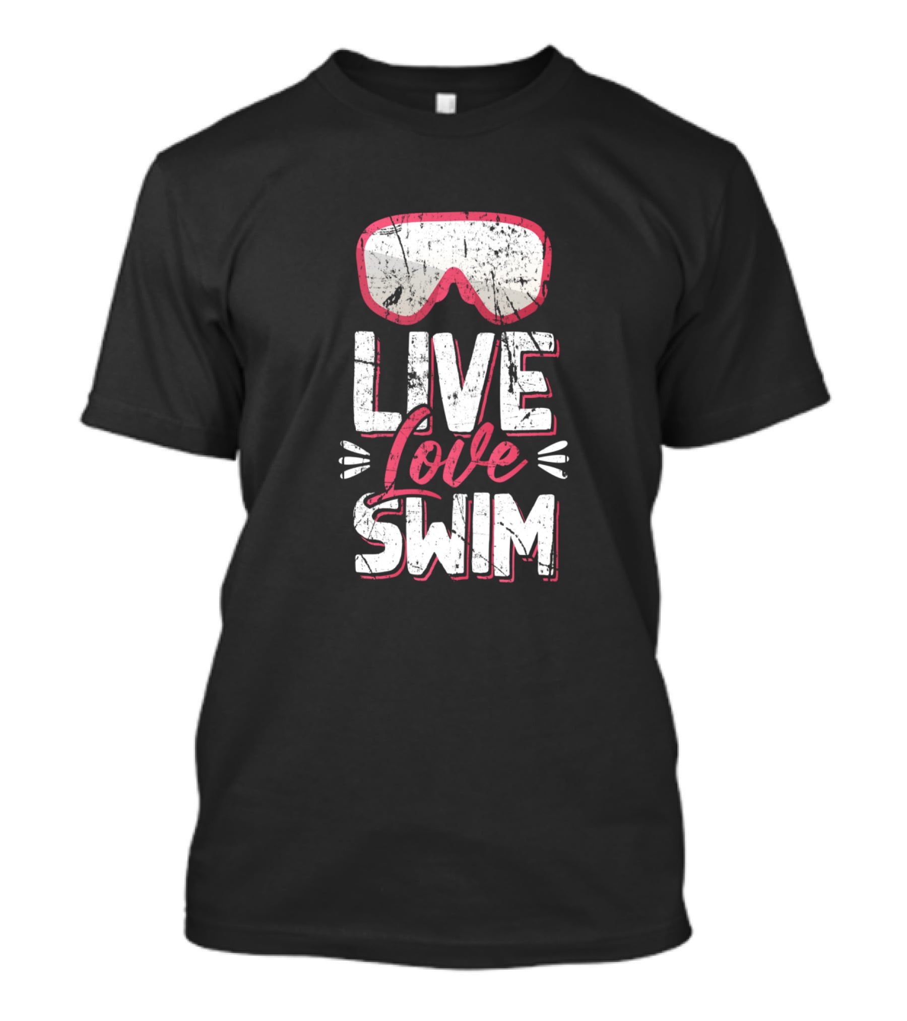 Live Love Swim With Swim Goggles For Dedicated Swimmer Athlete T-Shirt