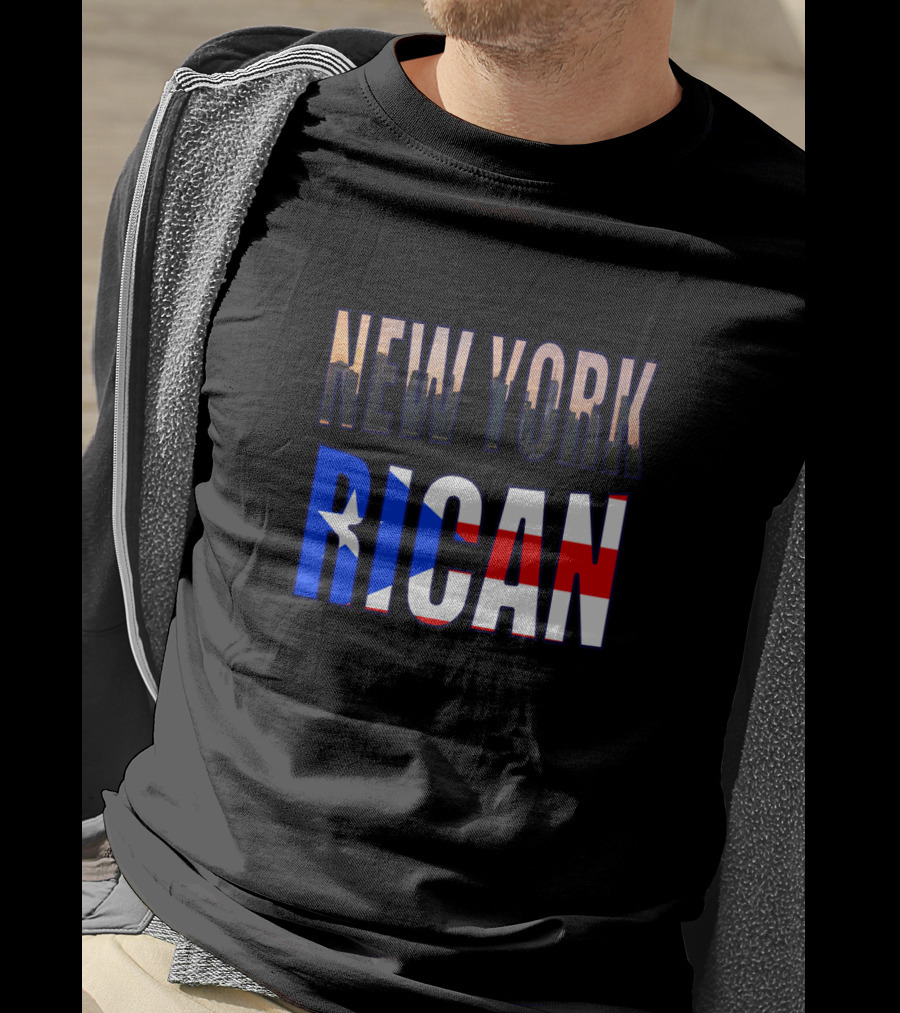 New York Rican Puerto Rico Heritage Flag Skyline T-Shirt