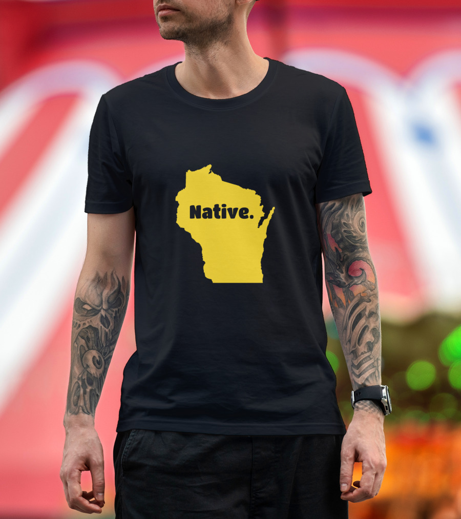 Wisconsin Native Born In Wisconsin Map T-Shirt