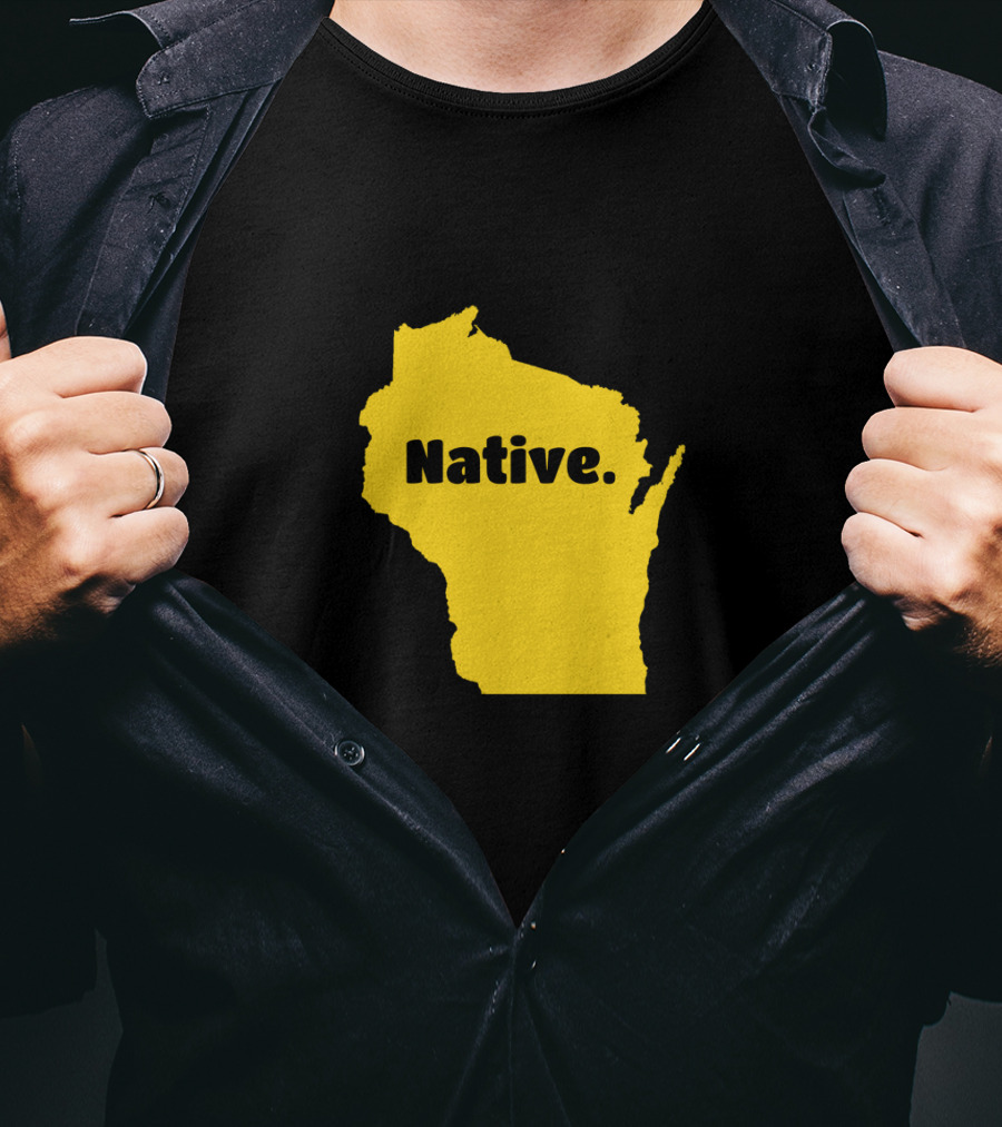 Wisconsin Native Born In Wisconsin Map T-Shirt