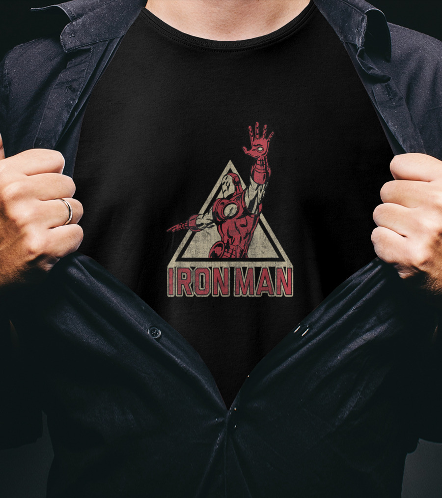 Iron Man Retro Triangle Power Pose T-Shirt