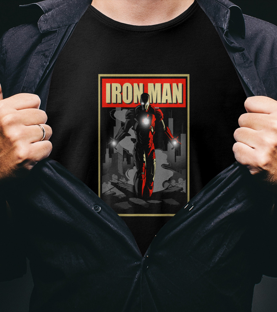 Marvel Iron Man Rise Towering Heroic Emergence T-Shirt