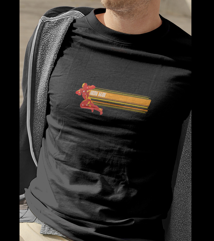 Marvel Iron Man Speed Stripes Dynamic Action Sprint T-Shirt