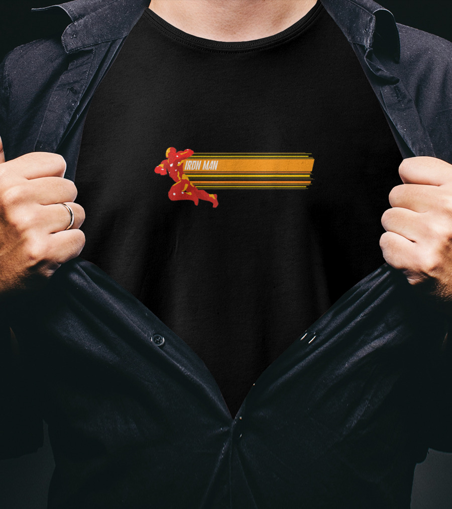 Marvel Iron Man Speed Stripes Dynamic Action Sprint T-Shirt