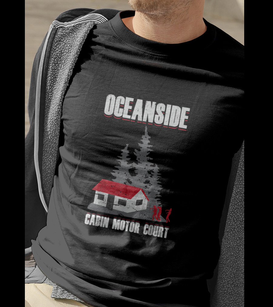 Oceanside Cabin Motor Court Walking Dead Forest Zombies Scene T-Shirt