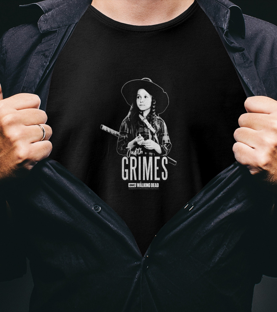 Judith Grimes AMC Walking Dead Character With Katana And Hat T-Shirt