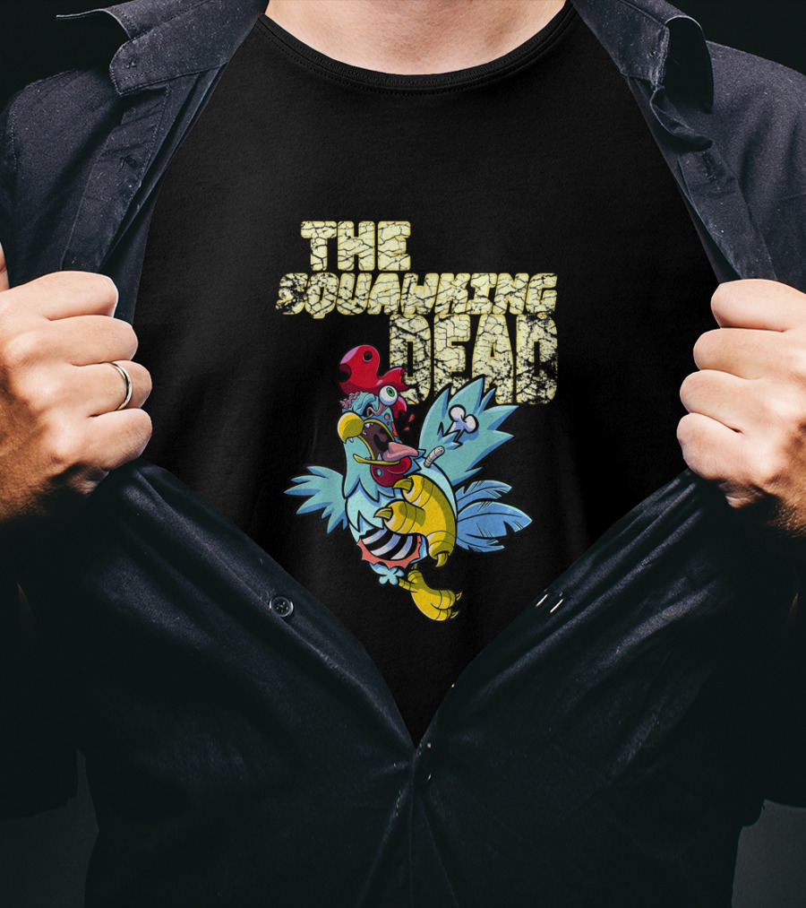 The Squawking Dead Walking Zombie Chicken T-Shirt