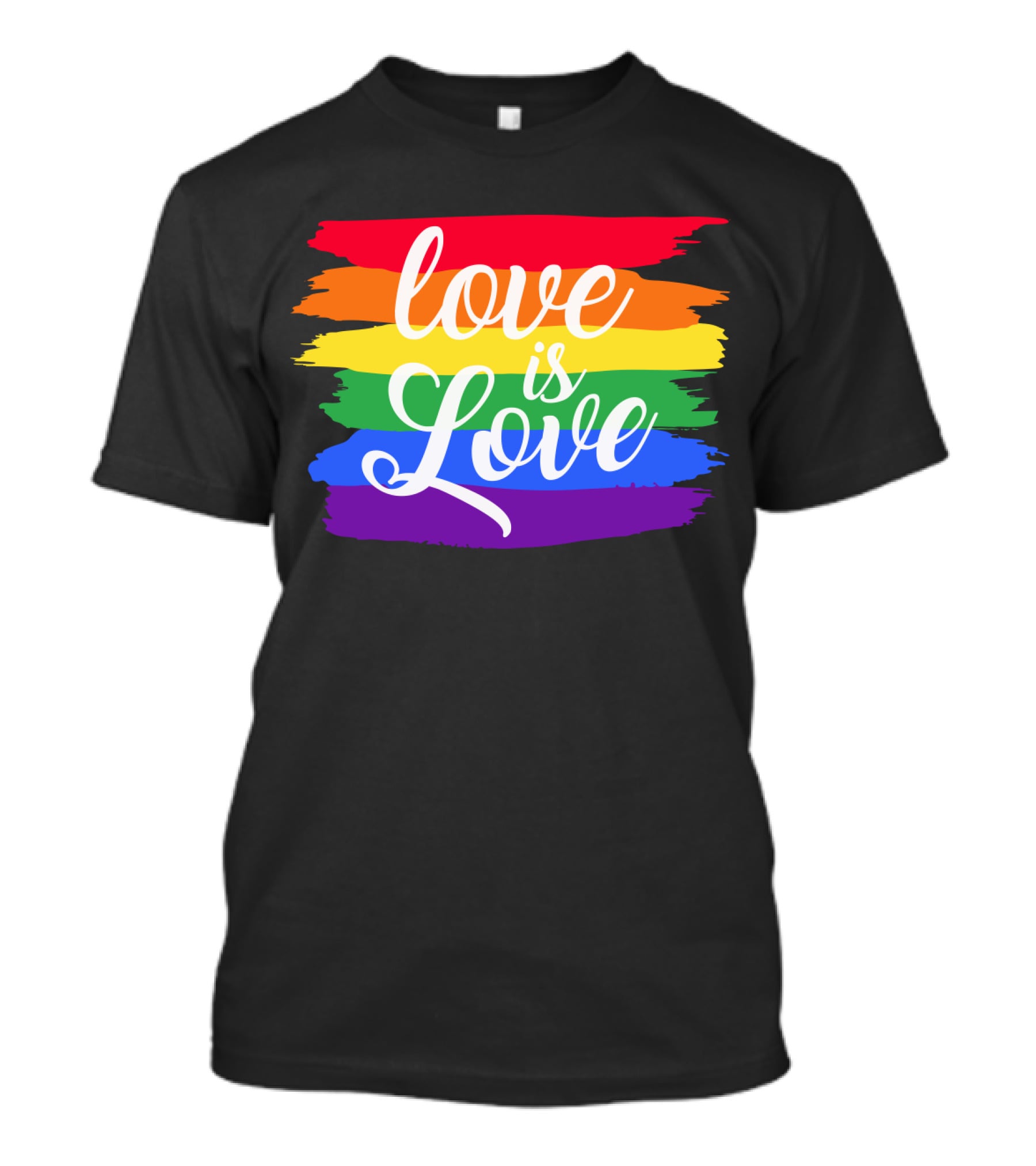 Love Is Love Rainbow Stripes Pride Flag T-Shirt