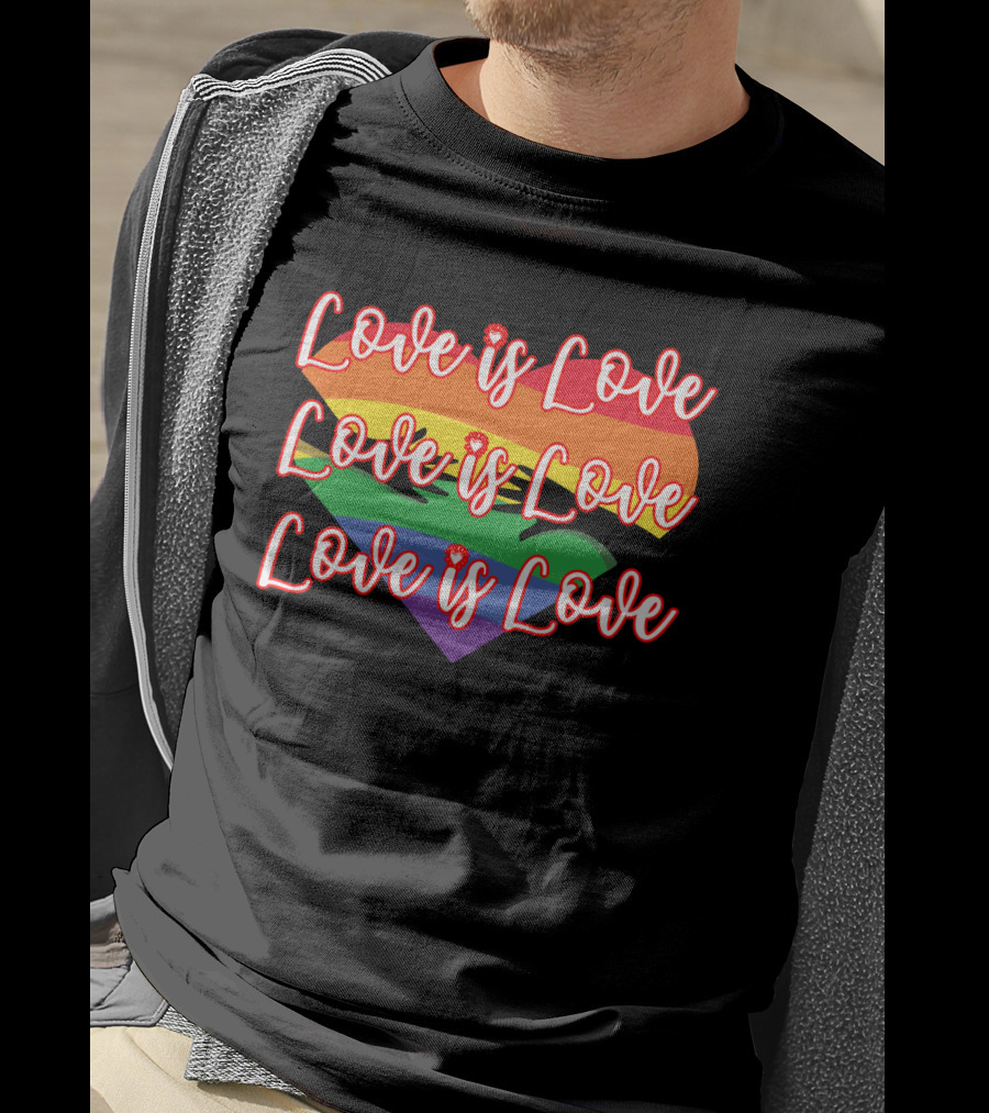 Love Is Love Rainbow Heart Pride T-Shirt