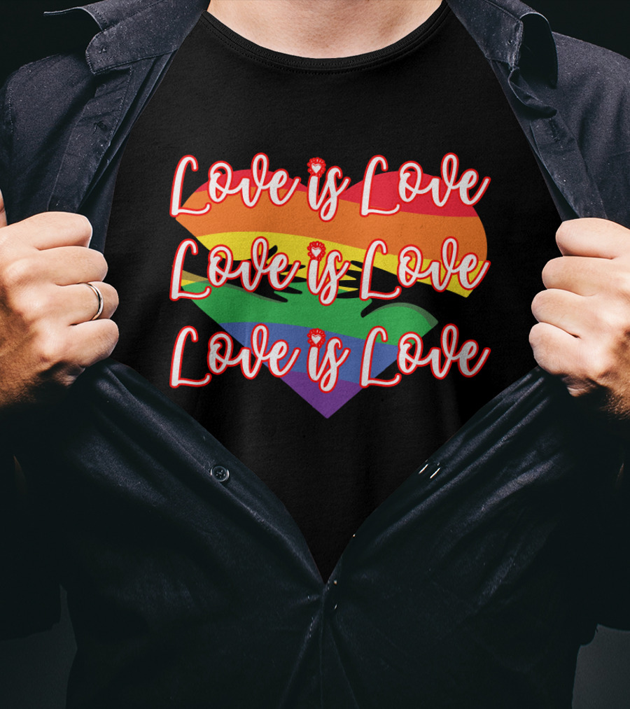 Love Is Love Rainbow Heart Pride T-Shirt