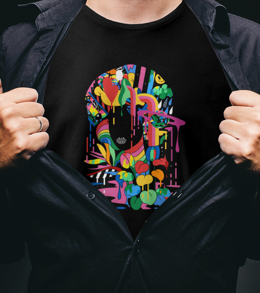 Afro Afro Girl Rainbow Drip T-Shirt