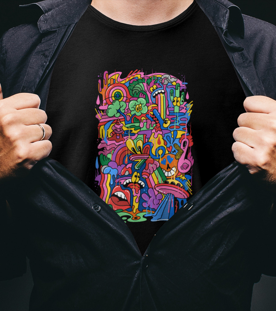 Cosmic Doodle Psychedelic Alien Adventure T-Shirt