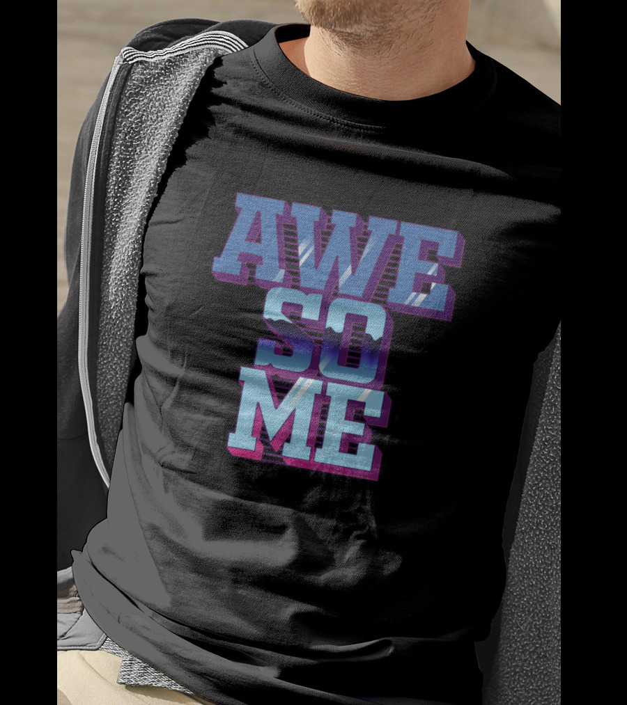 AWESOME AWESOME Retro Gradient Text T-Shirt