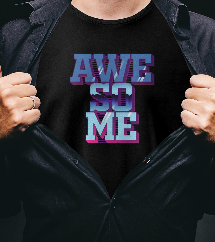 AWESOME AWESOME Retro Gradient Text T-Shirt