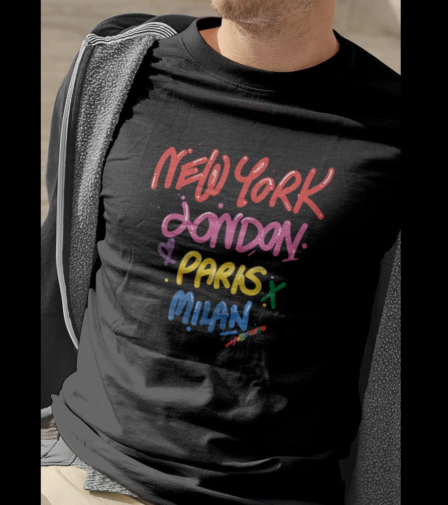 New York London Paris Milan City City Love T-Shirt