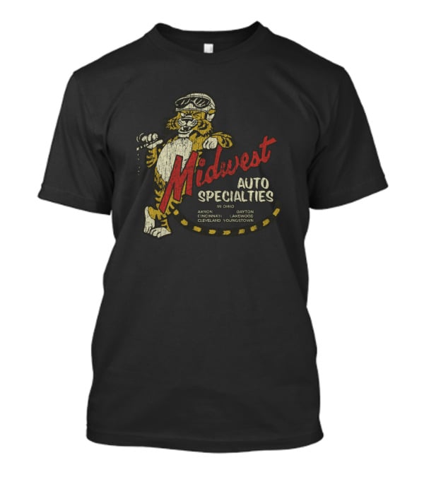 Midwest Auto Specialties Akron Cincinnati Cleveland Dayton Lakewood Youngstown Tiger Racing T-Shirt