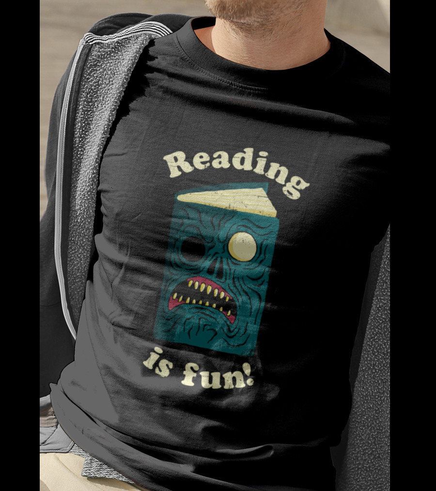 Reading Is Fun With Evil Dead Necronomicon Book T-Shirt