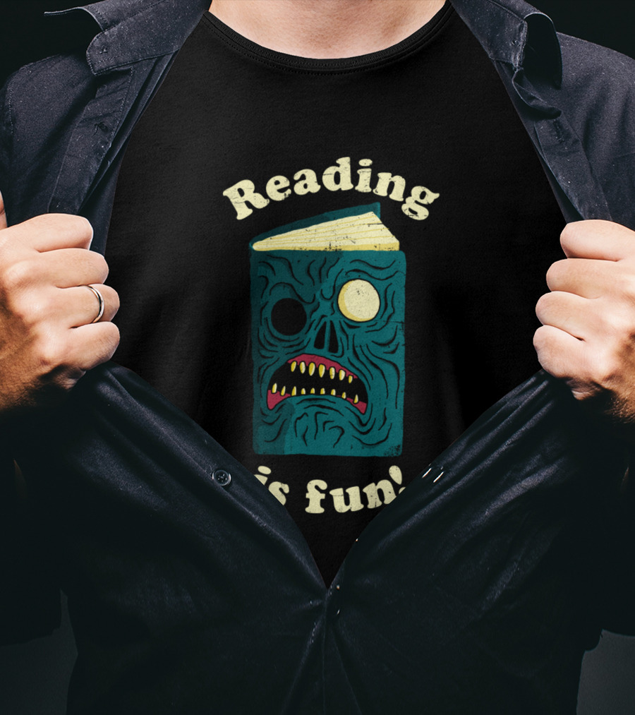 Reading Is Fun With Evil Dead Necronomicon Book T-Shirt