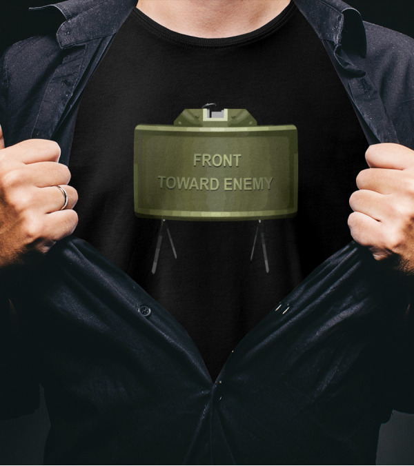 Front Toward Enemy Distressed Claymore Mine Military T-Shirt