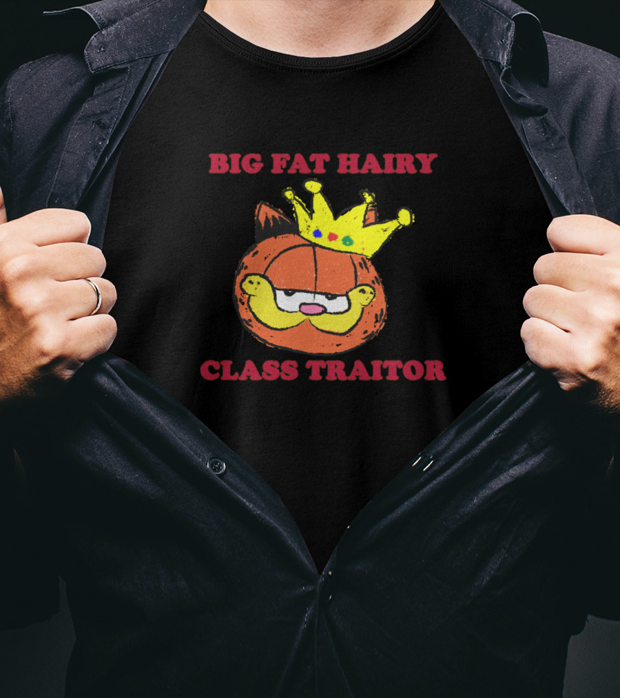Garfield Big Fat Hairy Class Traitor Crown Cartoon T-Shirt