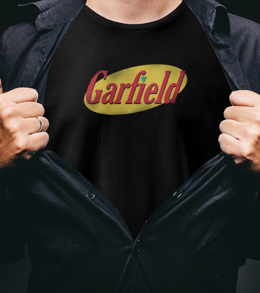 Garfield Meets Seinfeld Logo Crossover T-Shirt