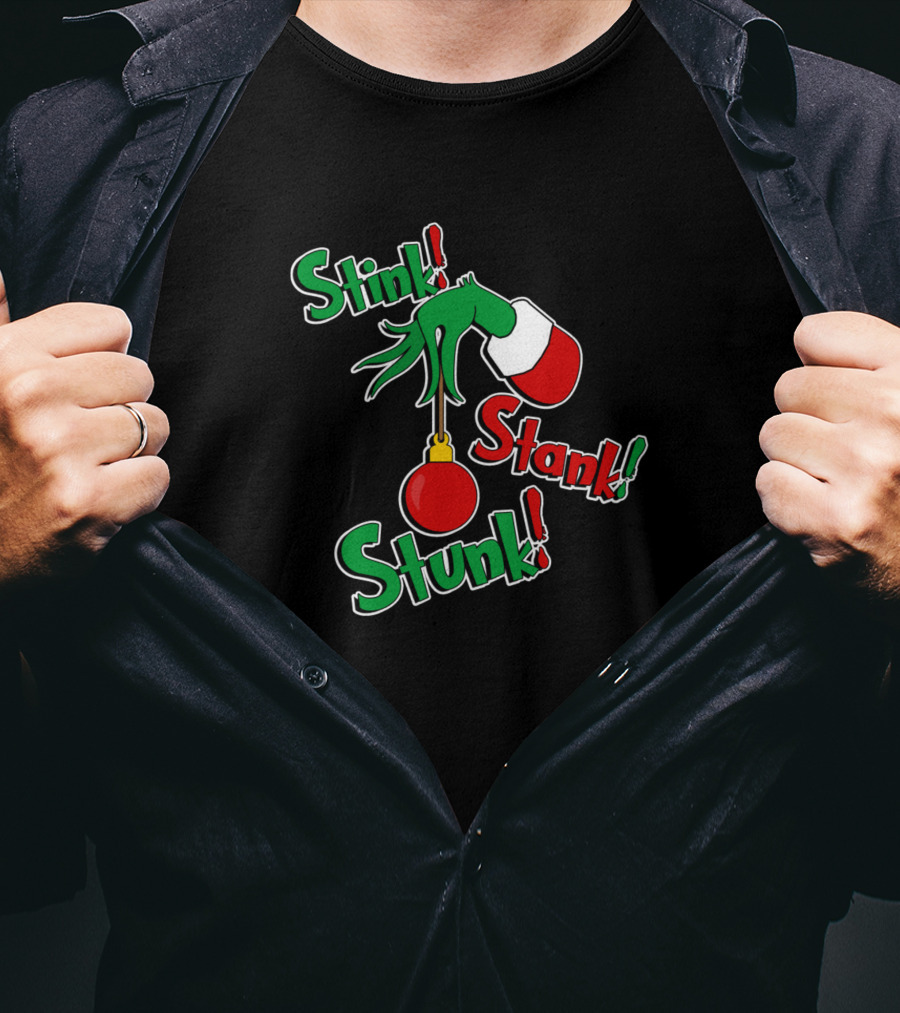 Grinch Stink Stank Stunk Dr. Seuss Arm Christmas T-Shirt