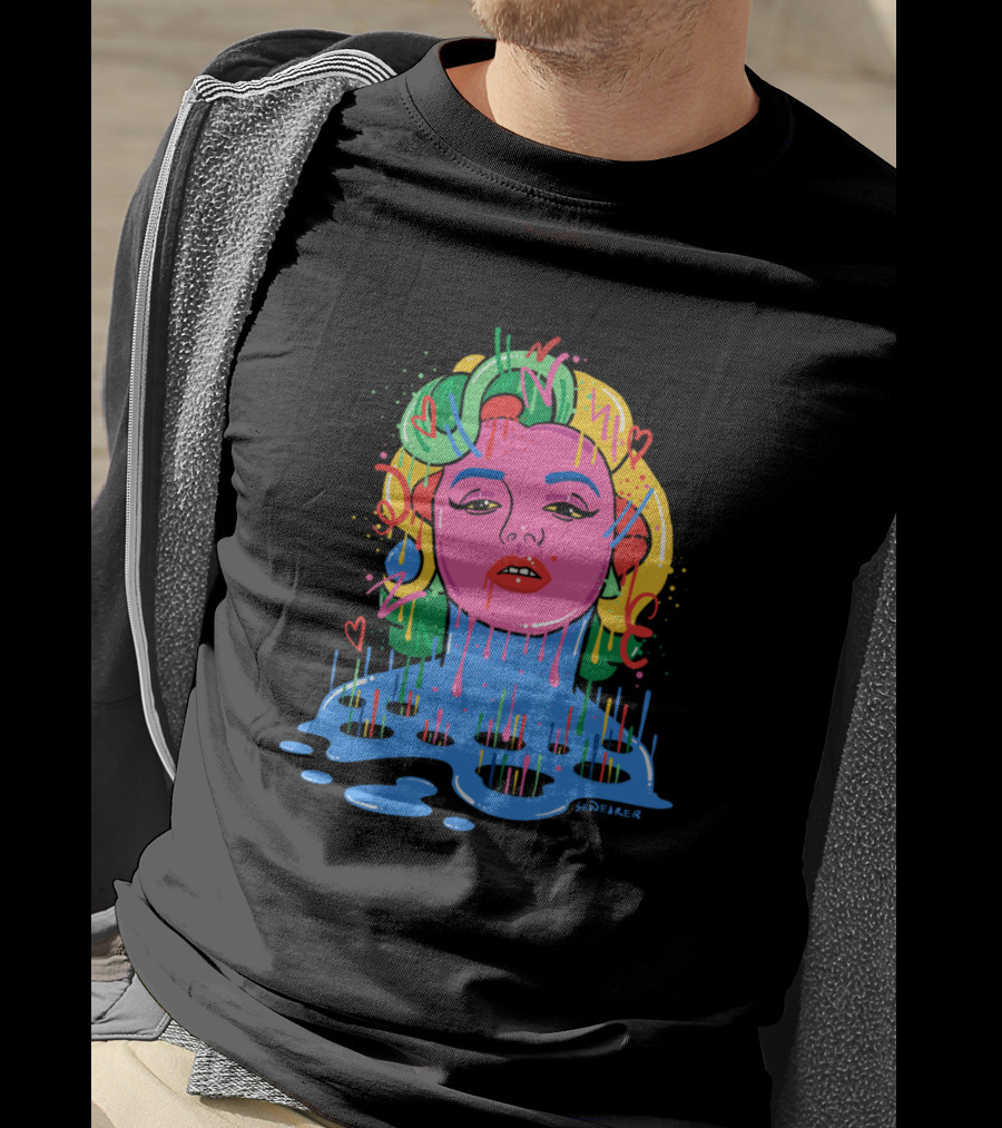 Marylin Monroe Trippy Monroe Vibrant Pop Art By Santlov T-Shirt