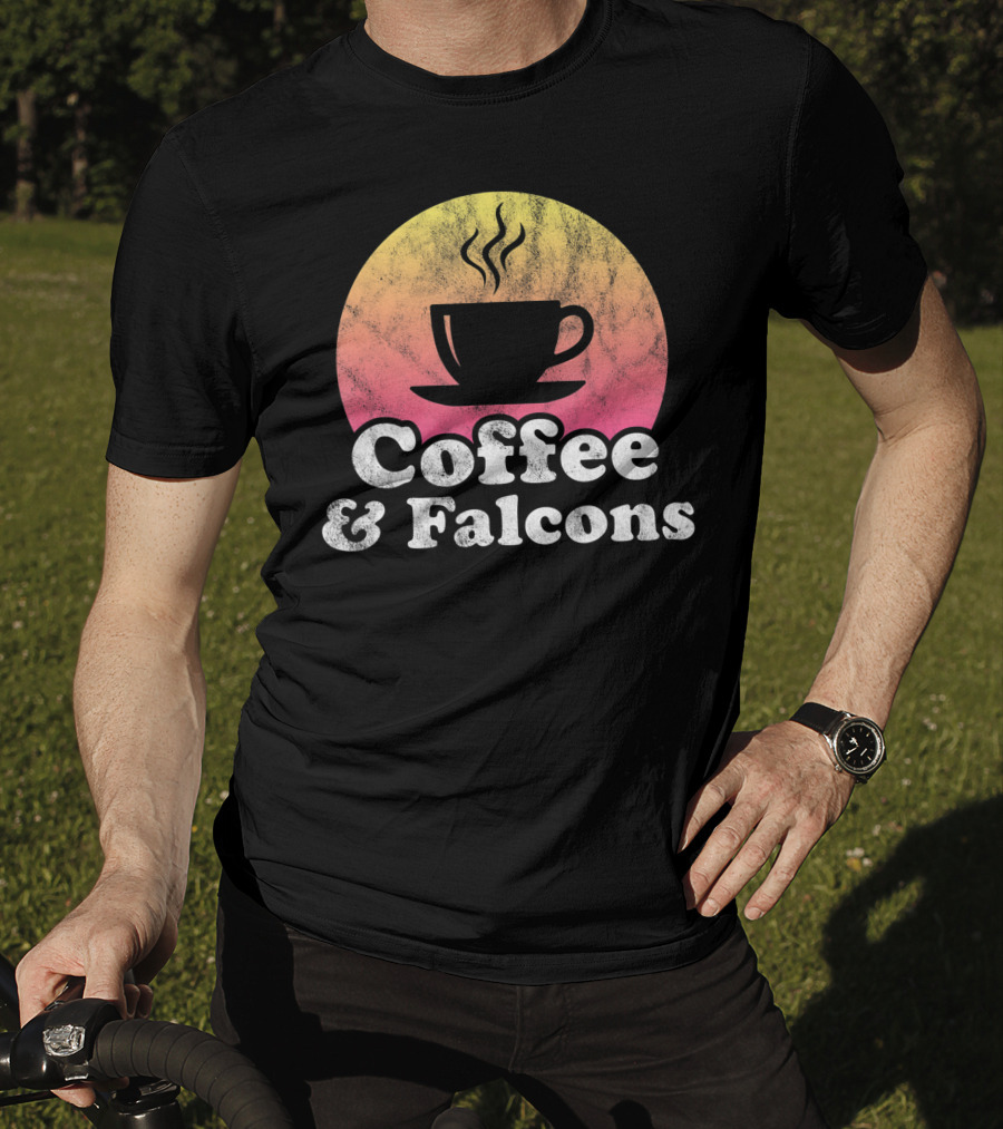 Coffee And Falcons Falcon Retro Style Cup T-Shirt